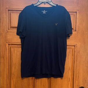 American Eagle Outfitters Men’s Black V-Neck Tee with Chest Logo